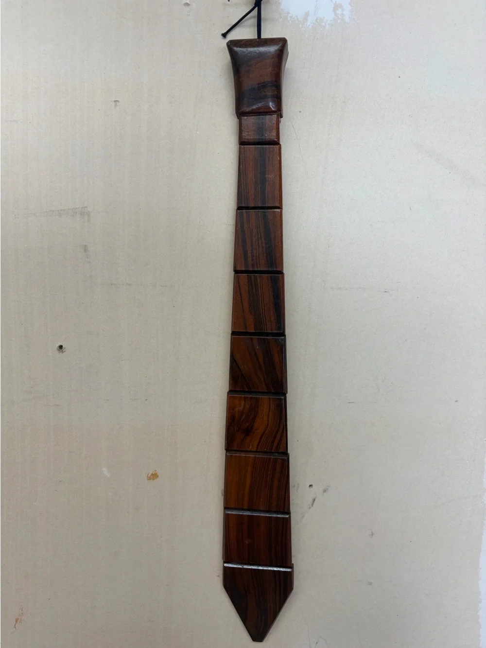 Handmade Men's Brown Wooden Panel Tie